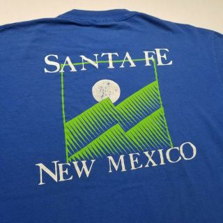 Vtg Santa Fe Mexico T - Shirt Mens 2xl Moon Blue Green Hanes Usa 90s S75