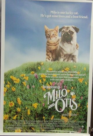 Adventures Of Milo And Otis 1986 Single Sided 27 " X40 " Movie Poster