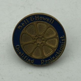 Rare Vintage Bell & Howell Qualified Film Projectionist Award Lapel Pin S3