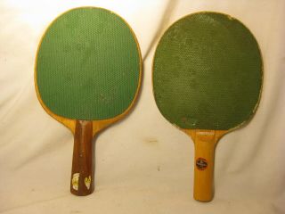 2 Vintage Table Tennis Ping Pong Paddles Universal & Westminster 5 Ply Paddle