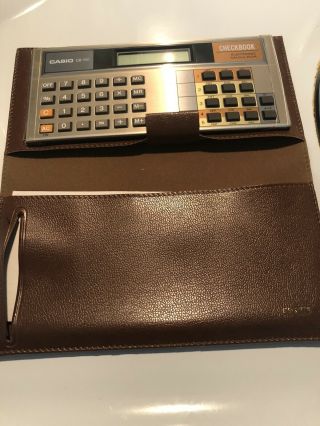 Vintage Casio Checkbook Calculator Model Cb - 100 Withsoft Cover Case
