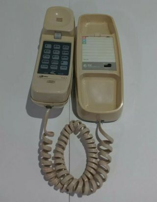 Att Trimline 210 Telephone Push Button Landline Desk Wall Phone Beige Vintage