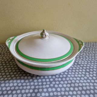 Vintage Solian Ware Soho Pottery ‘queens Green’ Lidded Serving Dish/tureen