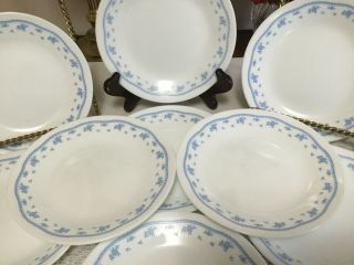 Set Of 6 Vintage Corelle Morning Blue Floral Dessert Aka Salad Plates 6 3/4 "