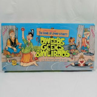 Vintage 1988 Dweebs Geeks & Weirdos Board Game The Game Of Zany Stunts