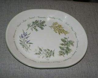 Corelle Thymeless Herbs Oval Serving Platter 12 " And One Dinner Plate