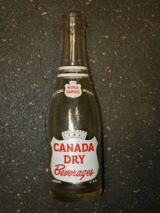 Vintage Canada Dry Beverages Soda Pop Bottle In Minty