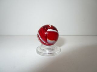 Vintage Peltier Cherry Bomb? Akro Red & White Stripped Onyx? 0.  65 " Wet -