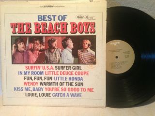 Vintage 1960s Vinyl Lp Best Of The Beach Boys,  Vol.  1,  Riaa Gold Record Award Exc