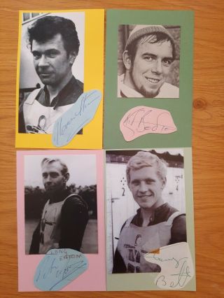 4 Long Eaton Archers Speedway Riders Vintage Autographs Betts,  Bodie Etc