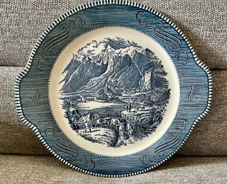 Vintage Currier And Ives Cake Platter " The Rocky Mountains " By Royal China