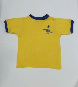 Vintage 1971 Arsenal Fa Cup Yellow & Blue T - Shirt Size Small (age 5 Ish)