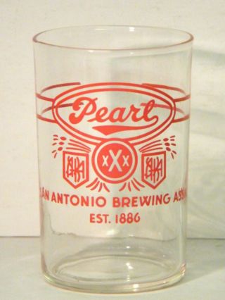 Vintage Pearl Beer Enameled Glass,  San Antonio,  Texas