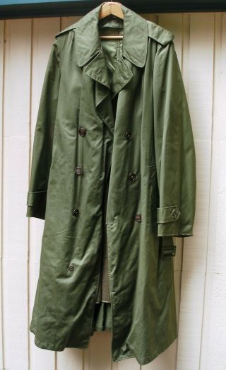 Vintage Us Army Men’s Og - 107 Overcoat With Liner Size Medium Long