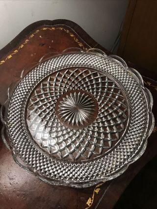 Wexford Anchor Hocking Crystal 14 " Round Serving,  Tray Or Cake Plate