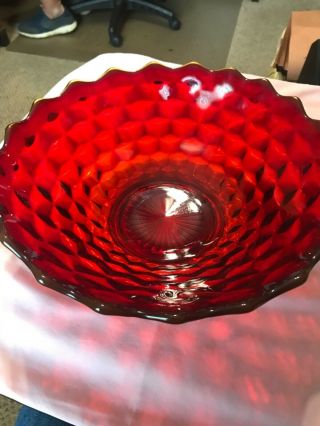 American Fostoria Red Footed Bowl 11 1/2 " X 4 "