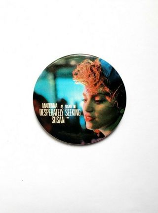 Vintage 1985 Desperately Seeking Susan Movie Promo Button - Madonna Film Pin