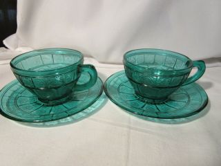 Jeannette Ultramarine Set Of 2 Doric And Pansy Cups And Saucers 4 Plates