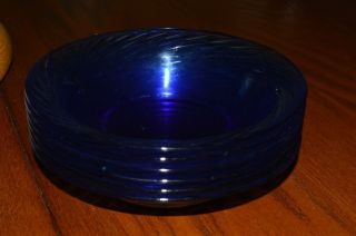 6 Pyrex Blue Festiva Swirl 7.  5 " Bowls