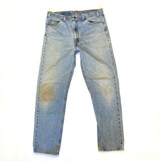 Vtg Levis 505 Jeans Orange Tab Blue Denim 36 X 29 Regular Fit Straight Leg 70s
