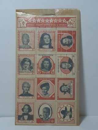 1947 Hollywood Stamps Of The Stars Bing Crosby William Boyd Hopalong Cassidy