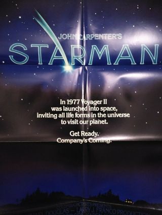 Starman 1984 Vintage Movie Poster John Carpenter; Jeff Bridges,  Karen Allen