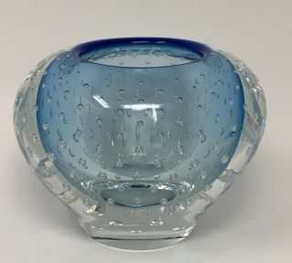 Evolution By Waterford Crystal Blue Bullicante Bubble Pattern Votive Holder