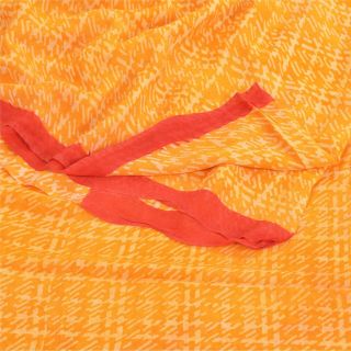 Sanskriti Vintage Yellow Sarees Pure Georgette Silk Printed Fabric Craft Sari