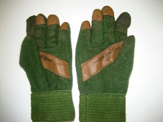 Vintage Morris Green Wool Hunting,  Shooting Gloves.  Large Size.