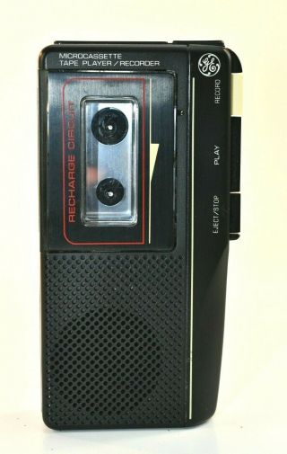 Vintage General Electric Ge 3 - 5370a Microcassette Handheld Voice Recorder