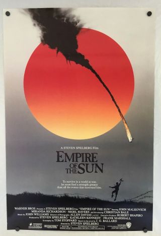1987 Empire Of The Sun One Sheet Movie Poster 27 X 41 Steven Spielberg