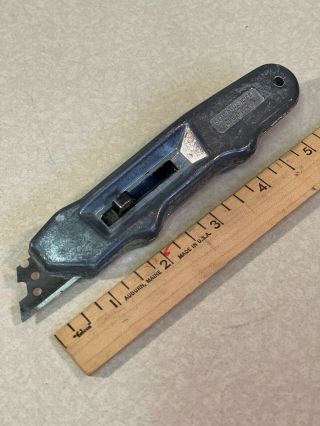 Vintage Flash Box Opener Seal - O - Matic Newark Nj Metal Safety Box Cutter W/clip