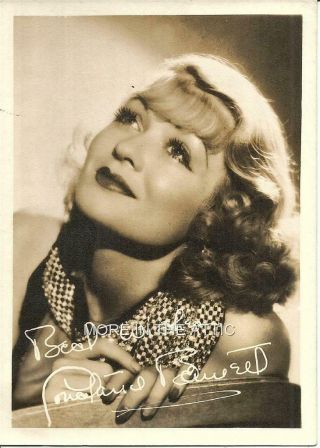 Constance Bennett Vintage Hollywood Fan Photograph Portrait