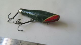 Fishing Lure Montpelier Bait Co 3 " Vintage Wood Hootenanna Black & Red Mouth