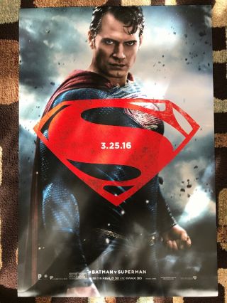 Batman V Superman Movie Poster 27x40 Ds U.  S.  Superman Advance 2015