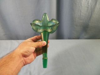 Fenton Green Stretch Glass Replacement Epergne Horn 9 1/4 " Long