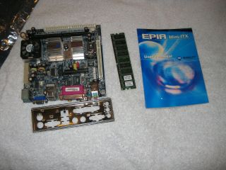 Rare Vintage Via Epia - M Mini - Itx Motherboard,  C3 Processor And 1gb Memory
