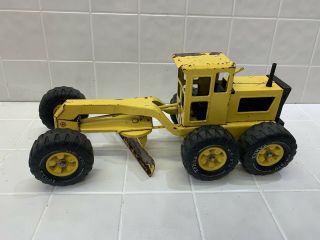 Vintage 1970s Tonka Road Grader Mr - 970 Pressed Steel Yellow Construction Toy