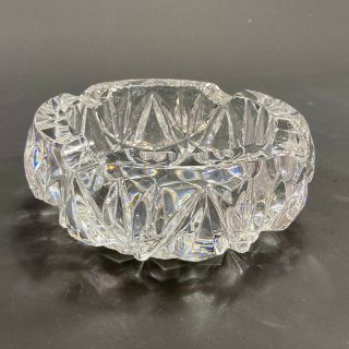 Stunning Vintage Heavy Clear Lead Glass Crystal Ornamental Ashtray Bohemian?