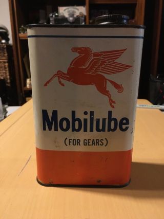 Vintage Can Mobilube Mobile Oil (for Gears) - Gas Station