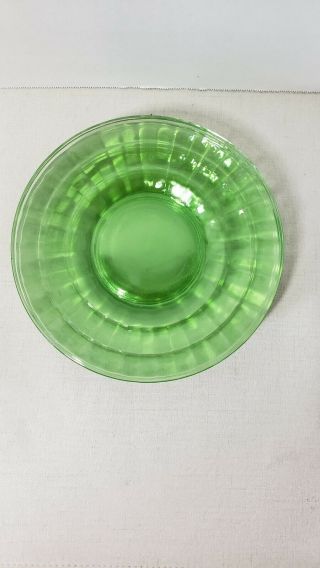 Vintage Anchor Hocking Block Optic Green Uranium/Vaseline Depress Glass 6 Plates 3