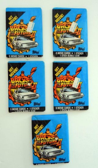Five Vintage 1989 Wax Packets - Back To The Future Ii