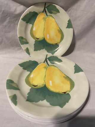 8 Corelle Al Fresco Pears 7 1/4” Dessert Bread Appetizer Plates