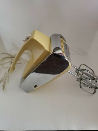 Vintage Grant Maid Supreme MCM Hand Mixer Beater Stainless Steel Almond Mod R - 6A 3