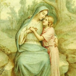 Mary And Child Jesus St Alphonse Liguori Quote Vintage French Holy Prayer Card