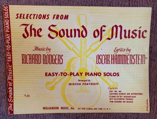 Vintage Selections From The Sound Of Music Easy - To - Play Piano Solos 1960