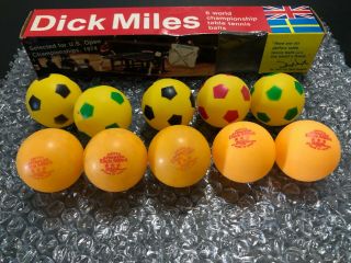 Vintage Dick Miles Ping Pong Table Tennis Balls & Soccer Balls