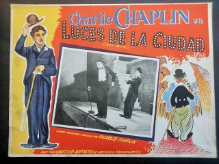 Charlie Chaplin City Lights Lobby Card Vintage 1931