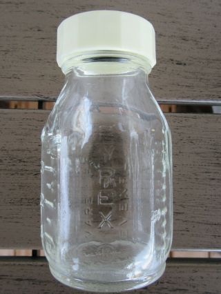 Vintage Pyrex Evenflo 4 Ounce Glass Baby Bottle Black - Pyramid Made In Usa