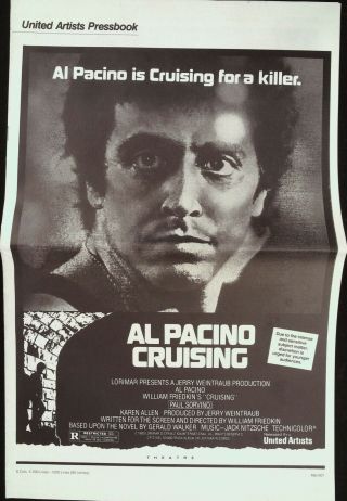 Cruising Pressbook 1980 Al Pacino,  Paul Sorvino